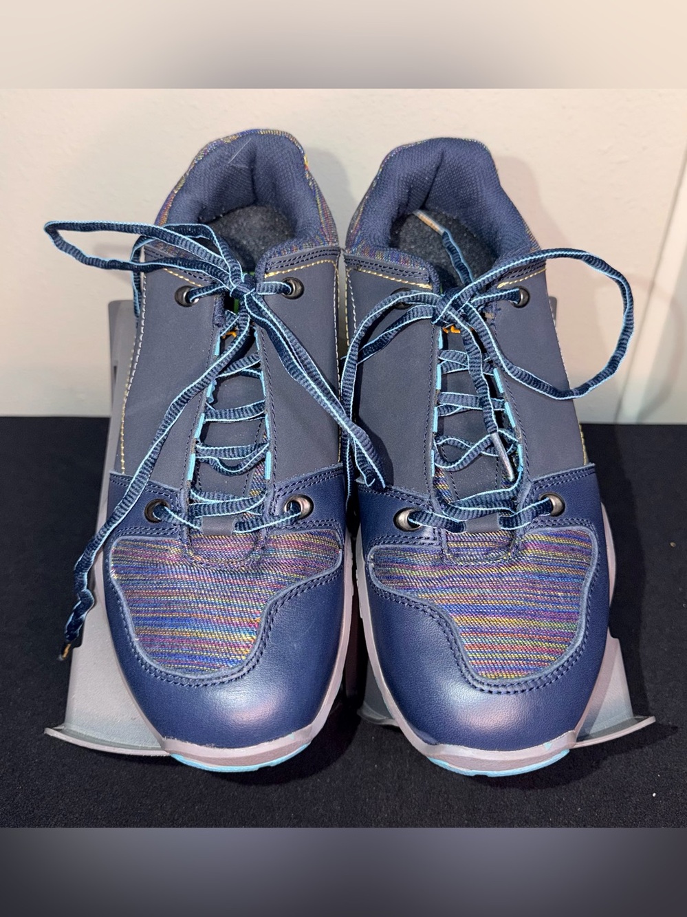 Kuru Kruzr Ii Sneakers Shoes Lace Up Women's Navy Blue Multicolor Sz 9.5 EUC